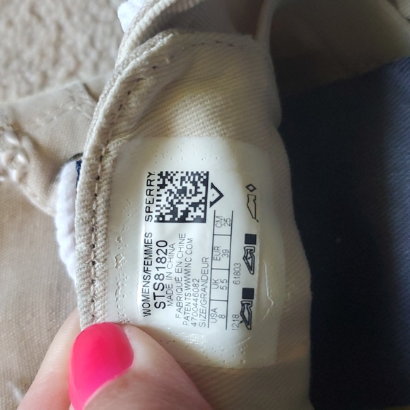 Sperry Tan Canvas Sneakers with White Accents - Picture 4 of 7